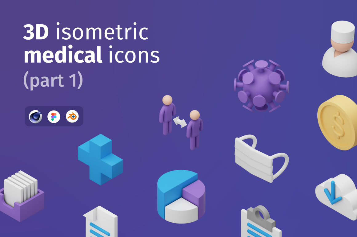 3D Isometric medical icons (part 1)