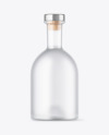 Frosted Glass Vodka Bottle with Wooden Cap Mockup