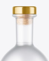 Frosted Glass Vodka Bottle with Wooden Cap Mockup