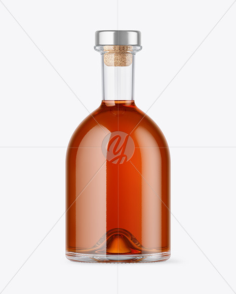 Clear Glass Cognac Bottle Mockup