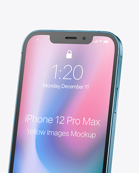 Apple iPhone 12 Pro Max Pacific Blue Mockup