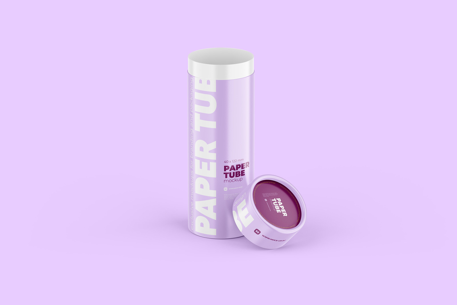 Matte/Glossy Opened Paper Tube Mockup 40x122mm Matte/Glossy Opened Paper Tube Mockup 40x122mm