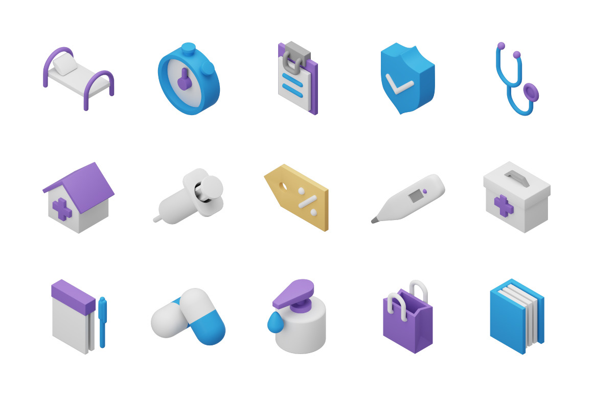 3D Isometric medical icons (part 2) 3D Isometric medical icons (part 2)