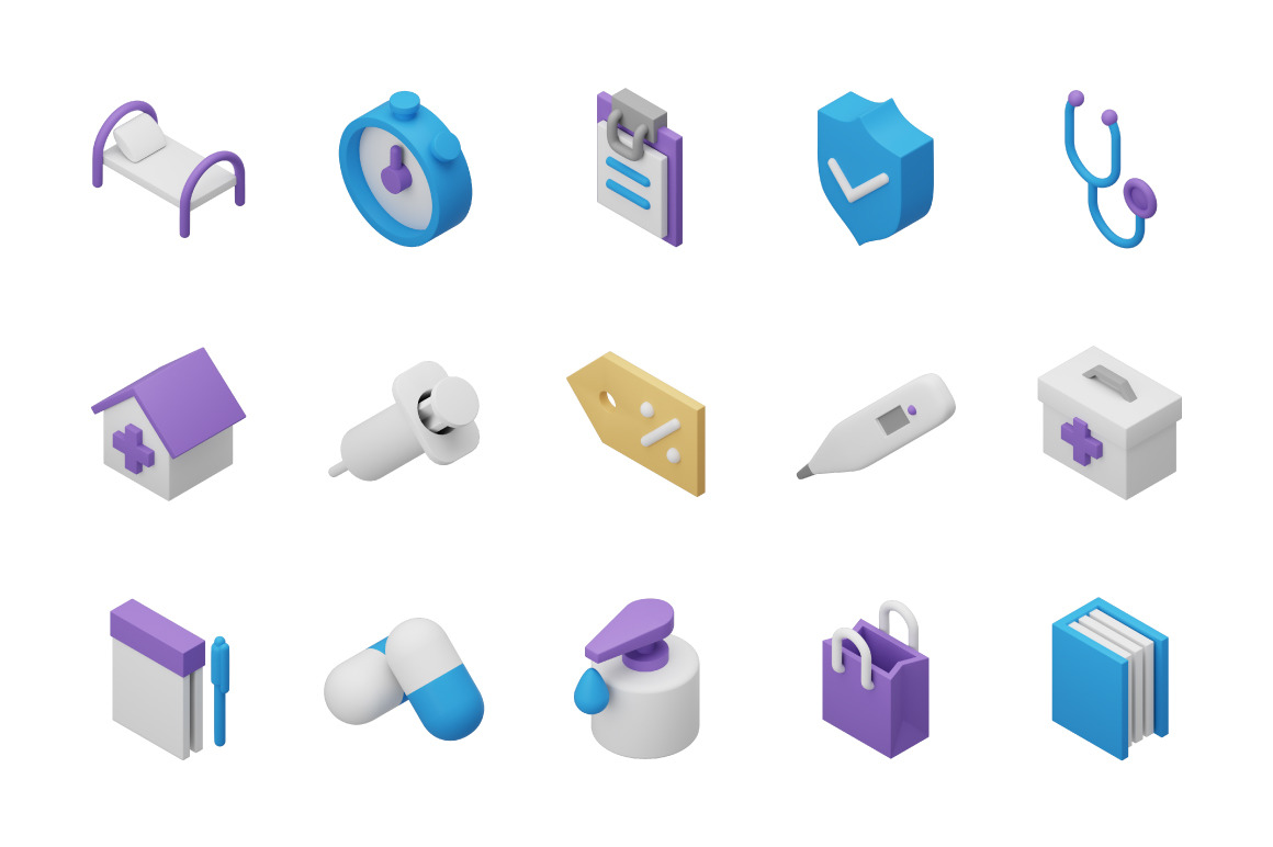 3D Isometric medical icons (part 2)