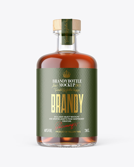 Brandy Bottle with Wooden Cap Mockup