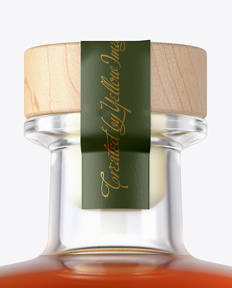 Brandy Bottle with Wooden Cap Mockup