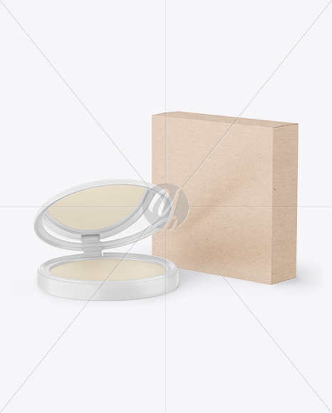 Compact Powder With Kraft Box Mockup