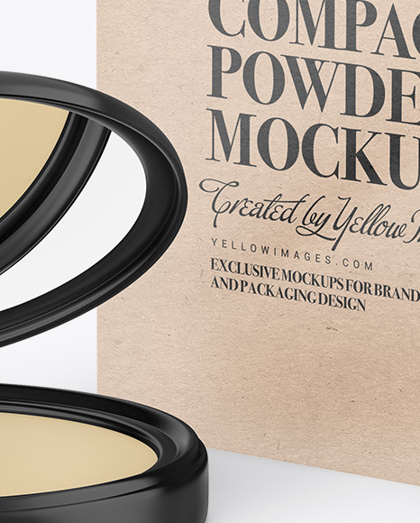 Compact Powder With Kraft Box Mockup