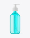 Color Plastic Cosmetic Bottle with Pump Mockup