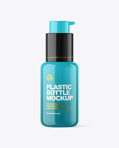 Glossy Cosmetic Bottle with Pump Mockup - Matt+bottle+with+pump+mockup+/+500+ml+-+Smarty+Mockups