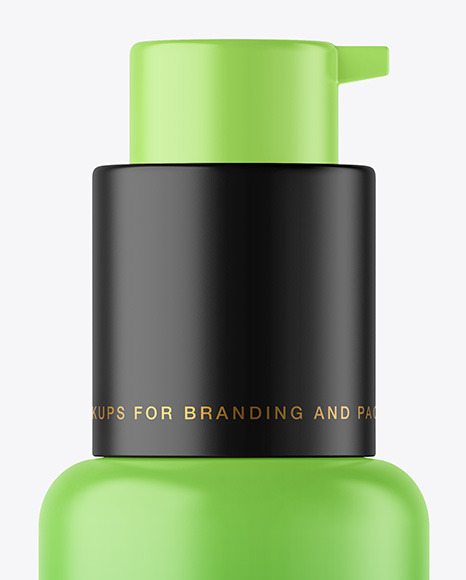 Matte Cosmetic Bottle with Pump Mockup