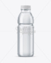 Clear PET Bottle With Water Mockup