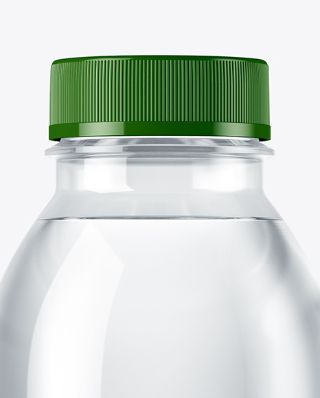 Clear PET Bottle With Water Mockup