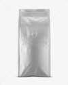 Matte Metallic Coffee Bag With Valve Mockup - Front View