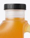 Frosted Plastic Jug With Honey Mockup - Side View