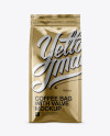 Metallic Coffee Bag With Valve Mockup - Front View