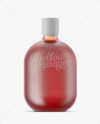 Frosted Glass Bottle With Pink Liquor Mockup