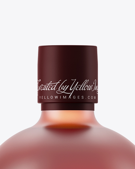 Frosted Glass Bottle With Pink Liquor Mockup