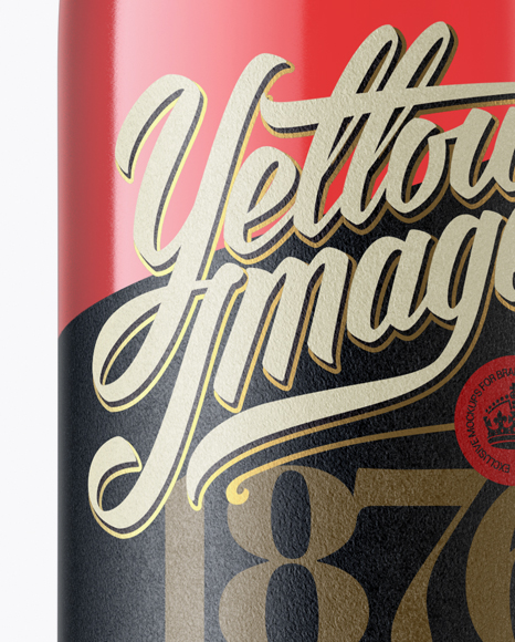 Clear Glass Bottle With Pink Wine Mockup - Front View
