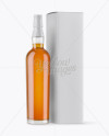 Clear Glass Whiskey Bottle & Paper Box Mockup