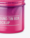 50ml Round Tin Box with Glossy Finish Mockup - High-Angle Shot