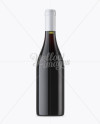 Antique Green Glass Bottle With Red Wine Mockup - Front View