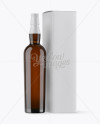 Amber Glass Whiskey Bottle & Paper Box Mockup Amber Glass Whiskey Bottle & Paper Box Mockup