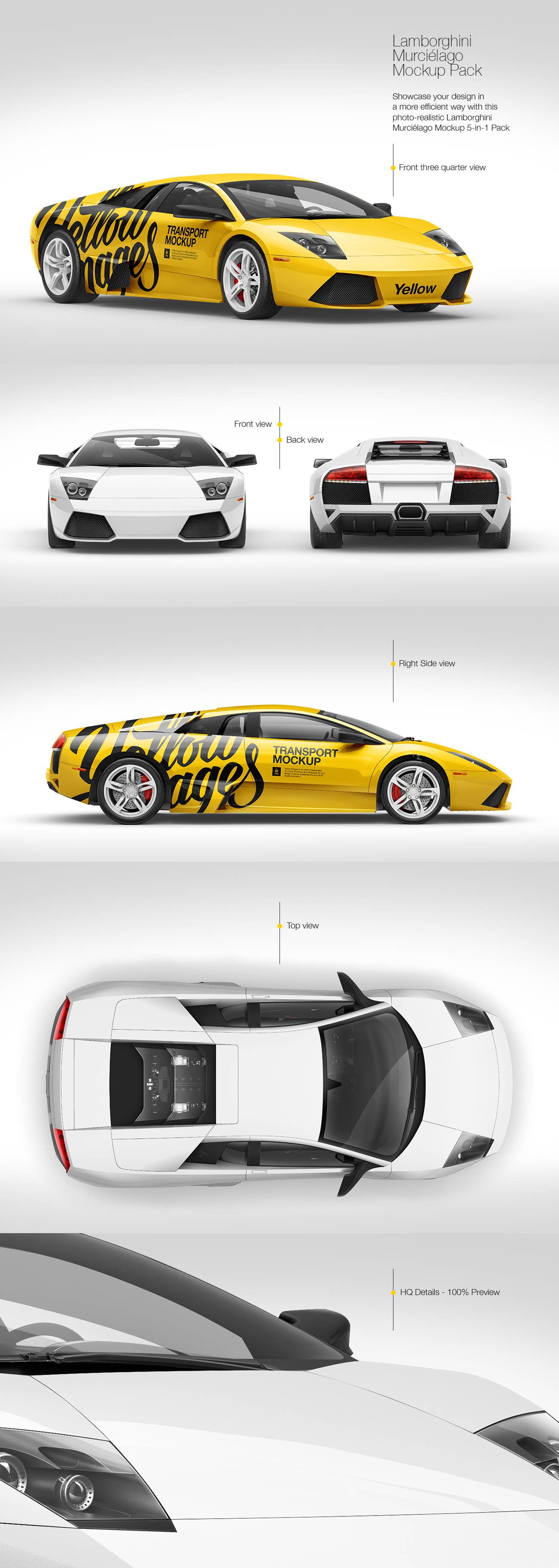Lamborghini Murciélago Mockup Pack Lamborghini Murciélago Mockup Pack