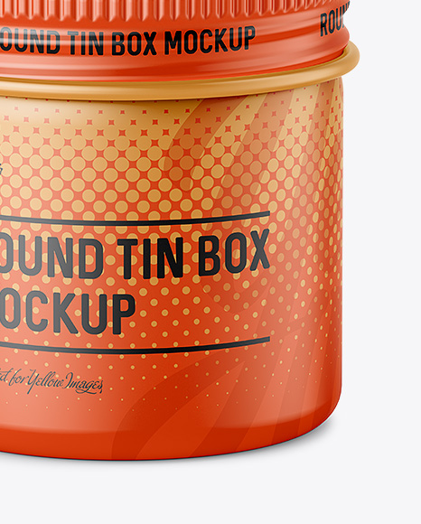 50ml Round Tin Box with Matte Finish Mockup - High-Angle Shot