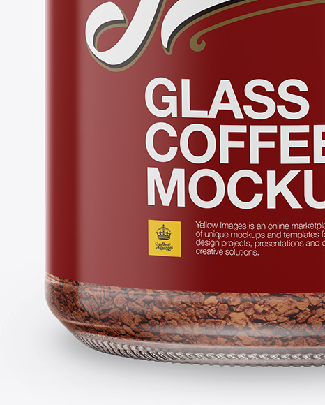 200g Instant Coffee Glass Jar Mockup - Front View - Free Download