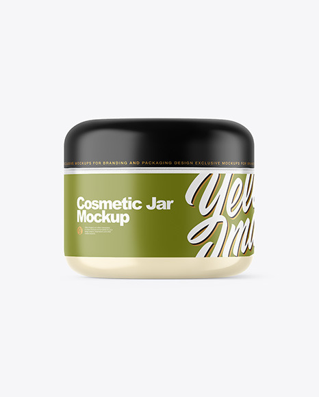 Clear Cosmetic Jar with Box Mockup