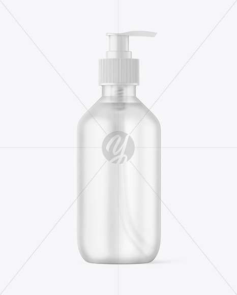 Frosted Cosmetic Bottle with Pump Mockup