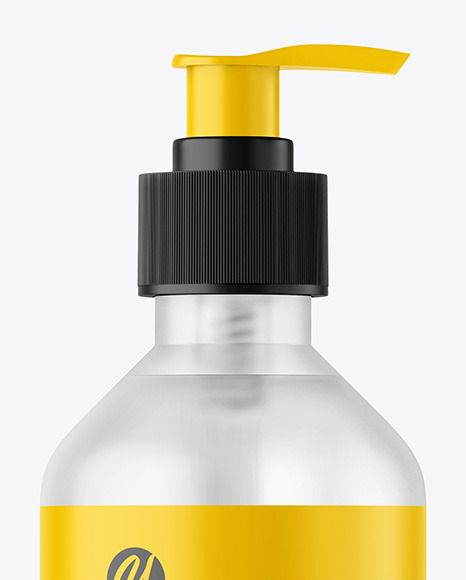 Frosted Cosmetic Bottle with Pump Mockup