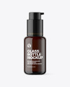 Dark Amber Cosmetic Bottle with Pump Mockup