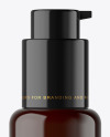 Dark Amber Cosmetic Bottle with Pump Mockup