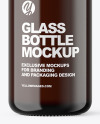 Dark Amber Cosmetic Bottle with Pump Mockup