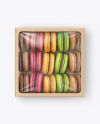 Paper Box With Macarons Mockup