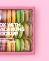 Paper Box With Macarons Mockup