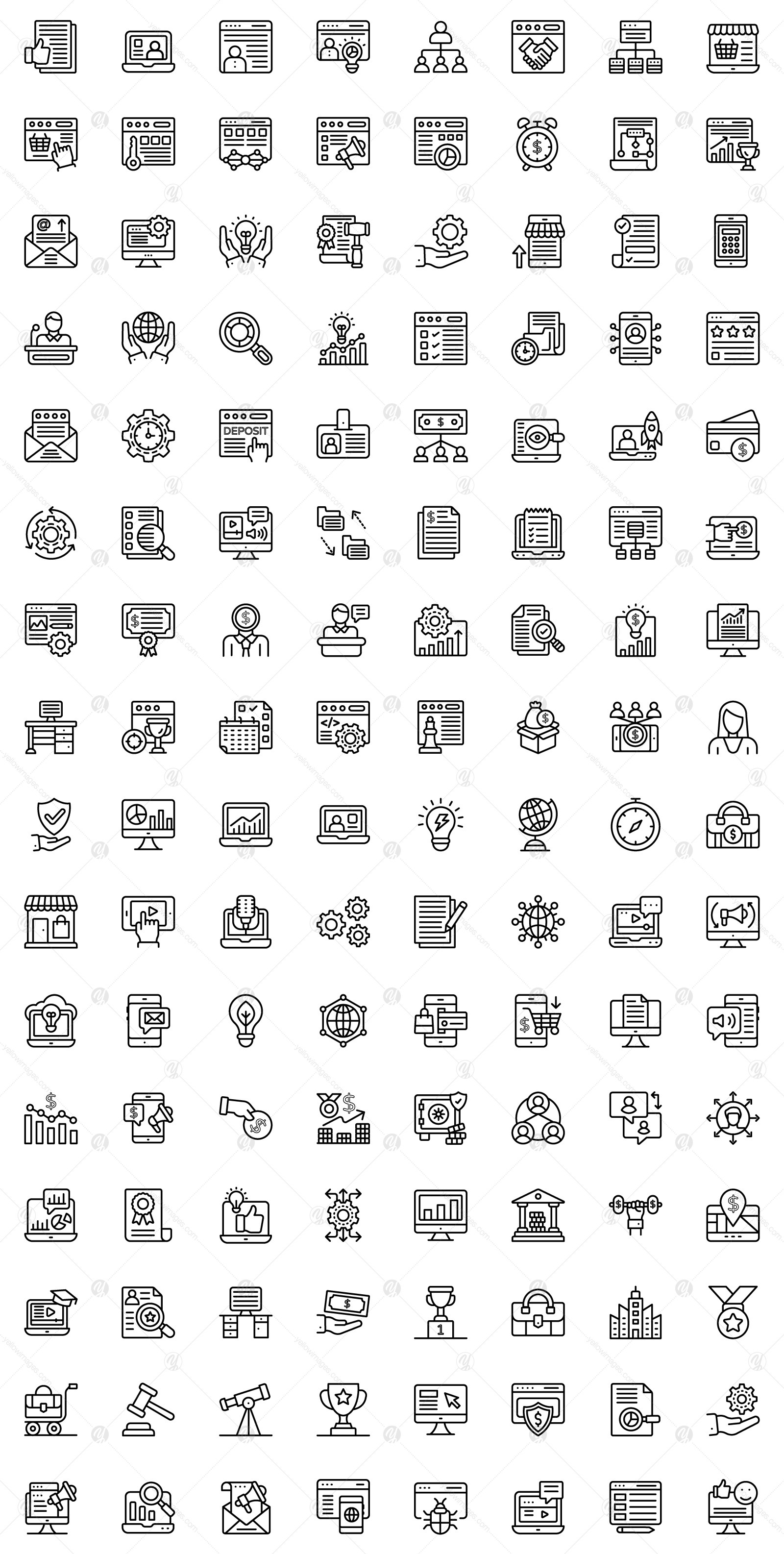 Business and Finance Linear Icons