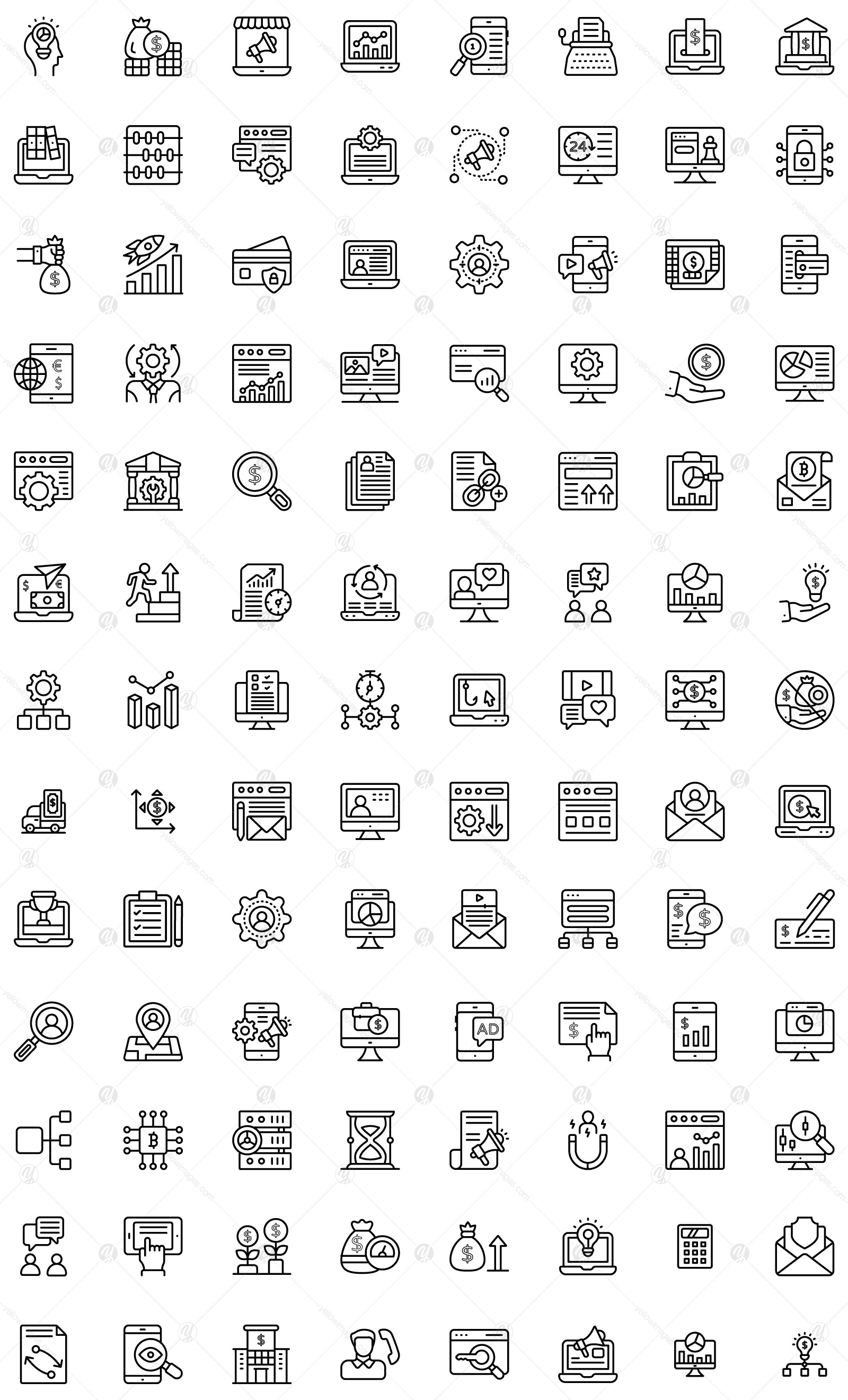 Business and Finance Linear Icons