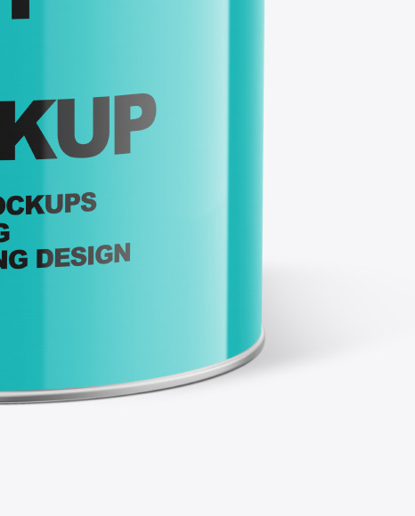 Glossy Paint Can Mockup