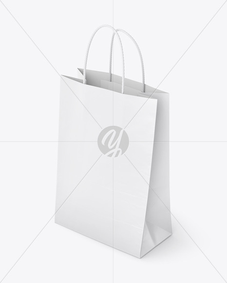 Matte Paper Shopping Bag Mockup - Half Side View