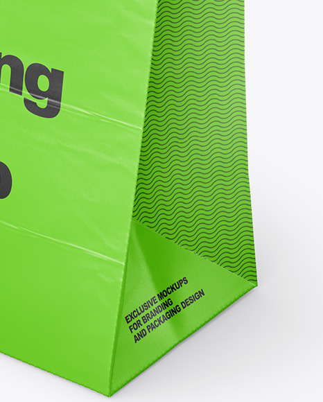 Matte Paper Shopping Bag Mockup - Half Side View