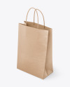 Kraft Paper Shopping Bag Mockup - Half Side View