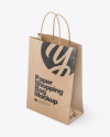 Kraft Paper Shopping Bag Mockup - Half Side View