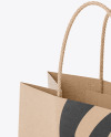 Kraft Paper Shopping Bag Mockup - Half Side View