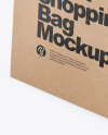 Kraft Paper Shopping Bag Mockup - Half Side View