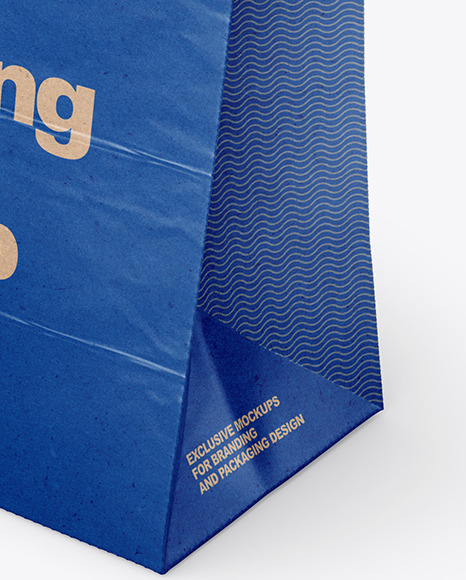 Kraft Paper Shopping Bag Mockup - Half Side View