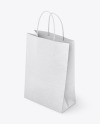 Kraft Paper Shopping Bag Mockup - Half Side View