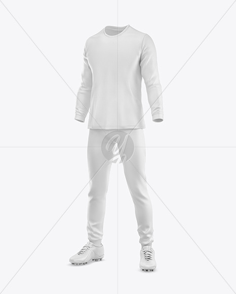 Football Kit with Long Sleeve Mockup – Half Side View